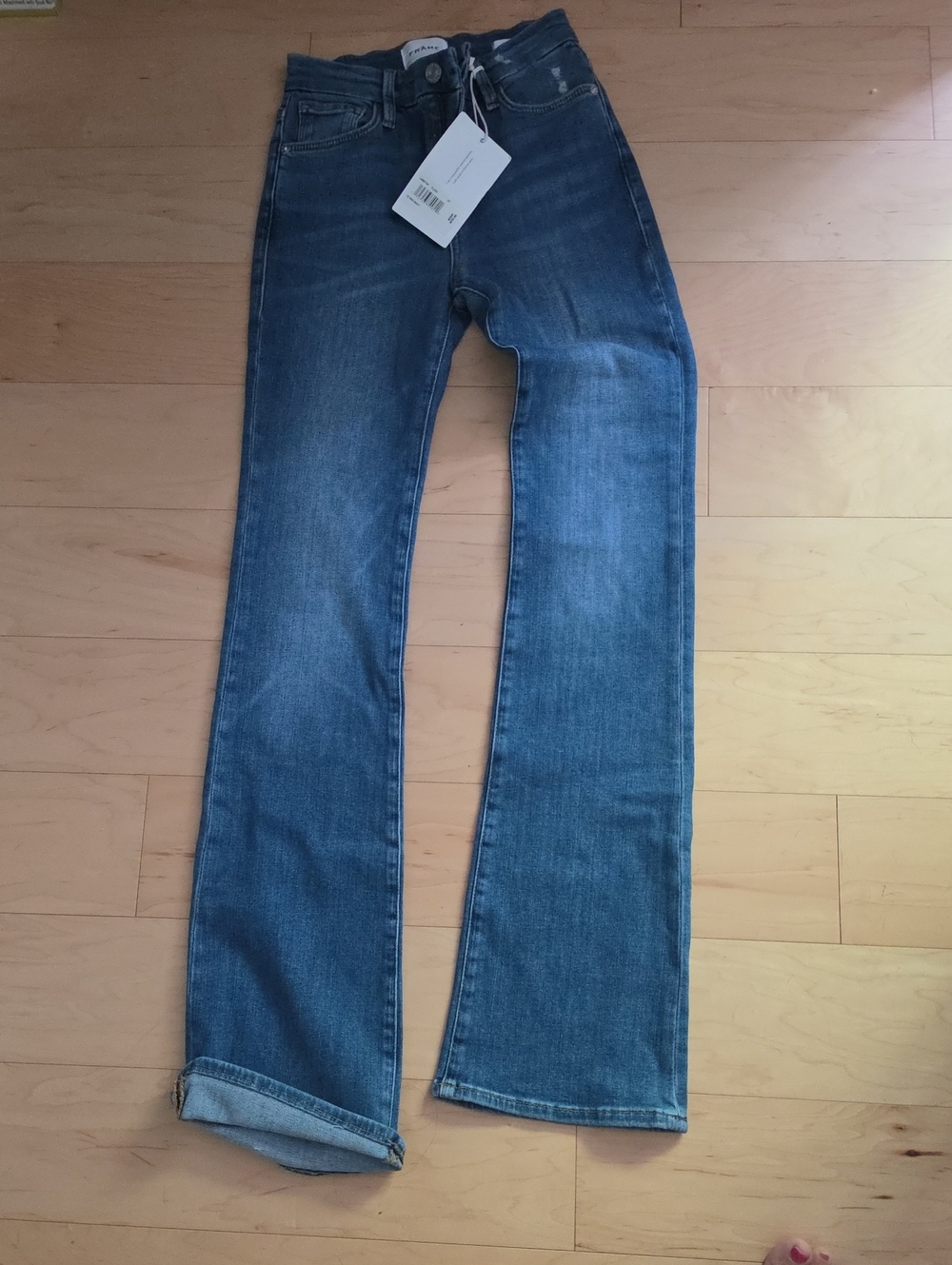 Frame Denim Blue Flared Wide-Leg Jeans